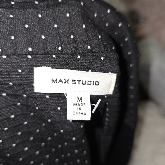NWOT Max Studio black blazer / white polka dots - Picture 4 of 4